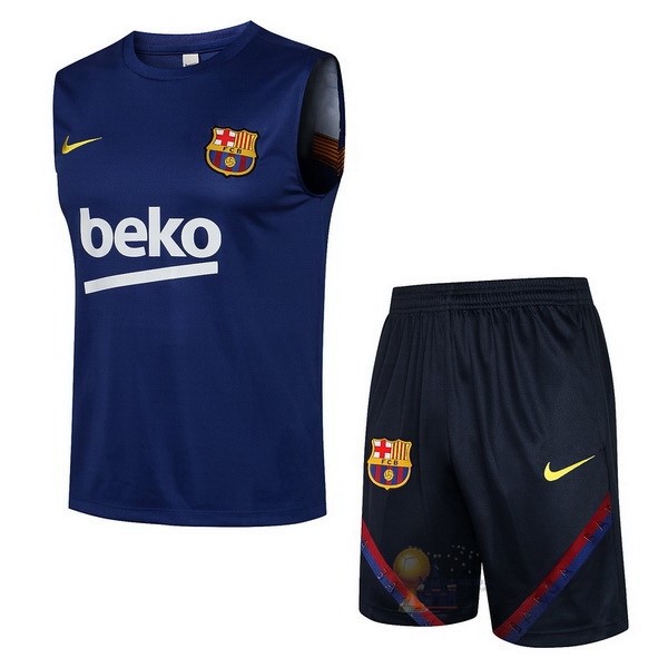 Calcio Maglie Formazione Sin Mangas Set Completo Barcellona 2021 2022 Blu Navy