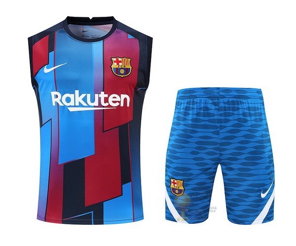 Calcio Maglie Formazione Sin Mangas Set Completo Barcellona 2021 2022 Blu Rosso