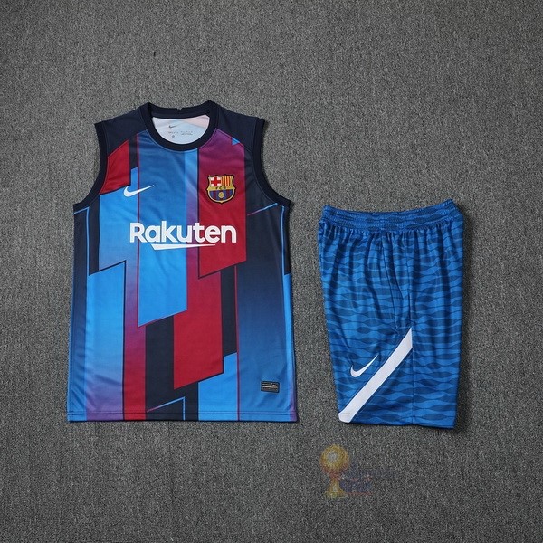 Calcio Maglie Formazione Sin Mangas Set Completo Barcellona 2021 2022 Blu Rosso