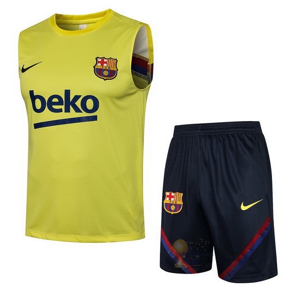 Calcio Maglie Formazione Sin Mangas Set Completo Barcellona 2021 2022 Giallo