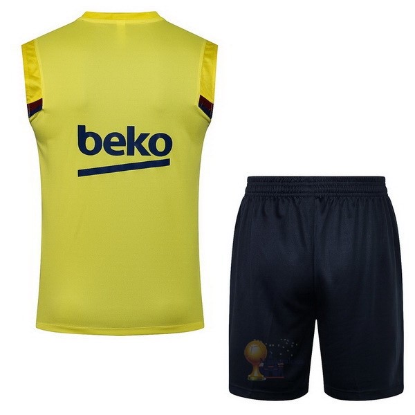 Calcio Maglie Formazione Sin Mangas Set Completo Barcellona 2021 2022 Giallo