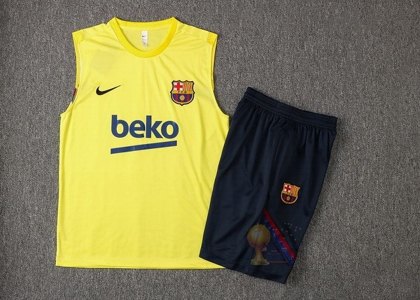 Calcio Maglie Formazione Sin Mangas Set Completo Barcellona 2021 2022 Giallo