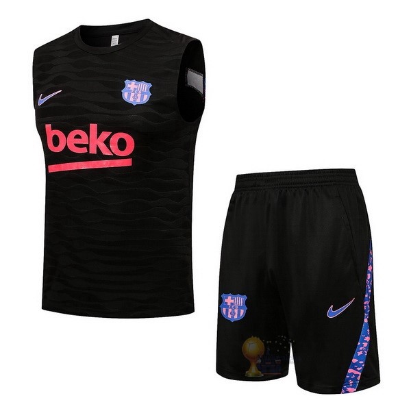 Calcio Maglie Formazione Sin Mangas Set Completo Barcellona 2021 2022 Nero Purpureo