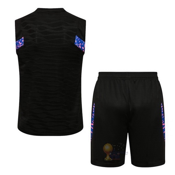 Calcio Maglie Formazione Sin Mangas Set Completo Barcellona 2021 2022 Nero Purpureo