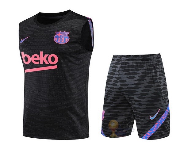 Calcio Maglie Formazione Sin Mangas Set Completo Barcellona 2021 2022 Purpureo Nero