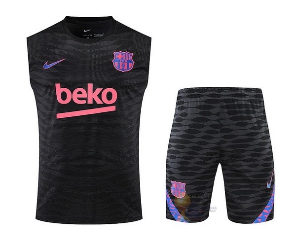 Calcio Maglie Formazione Sin Mangas Set Completo Barcellona 2021 2022 Purpureo Nero