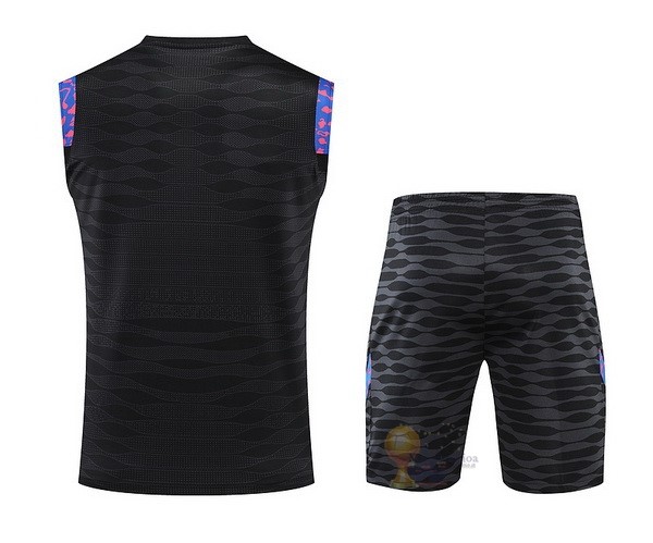 Calcio Maglie Formazione Sin Mangas Set Completo Barcellona 2021 2022 Purpureo Nero