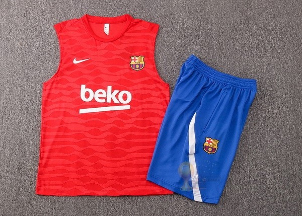Calcio Maglie Formazione Sin Mangas Set Completo Barcellona 2021 2022 Rosso Blu