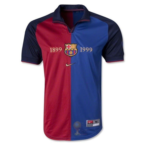 Calcio Maglie Home Maglia Barcellona Retro 1899 1999 Blu Rosso