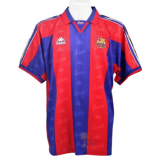 Calcio Maglie Home Maglia Barcellona Retro 1996 1997 Blu Rosso