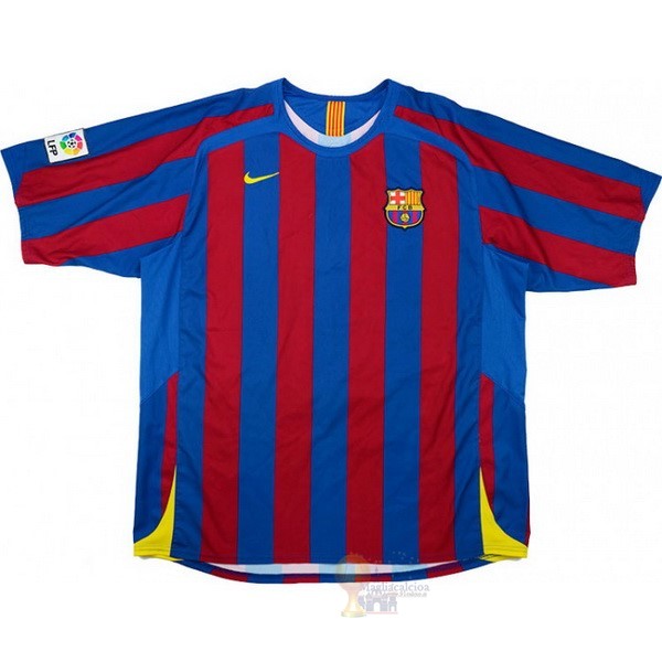 Calcio Maglie Home Maglia Barcellona Retro 2005 2006 Blu Rosso