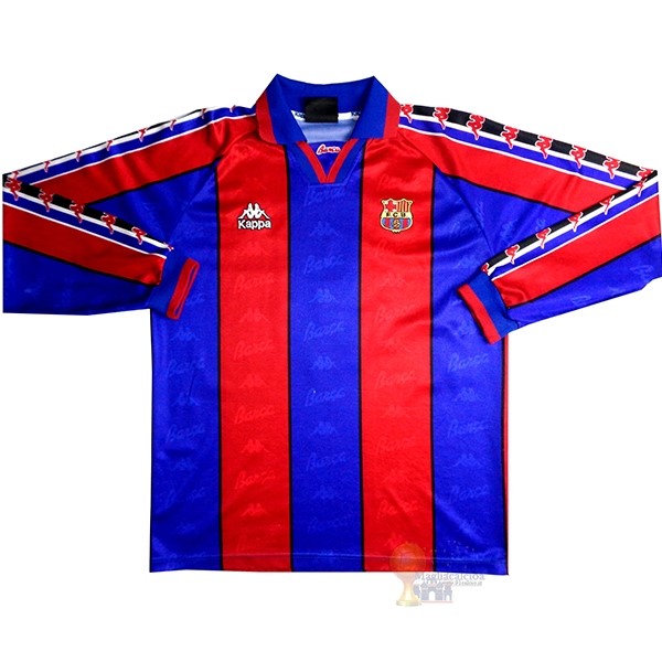 Calcio Maglie Home Maglia Barcellona Stile rétro 1996 1997 Blu Rosso