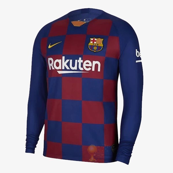 Calcio Maglie Home Maglia Manica lunga Barcellona 2019 2020 Rosso Blu