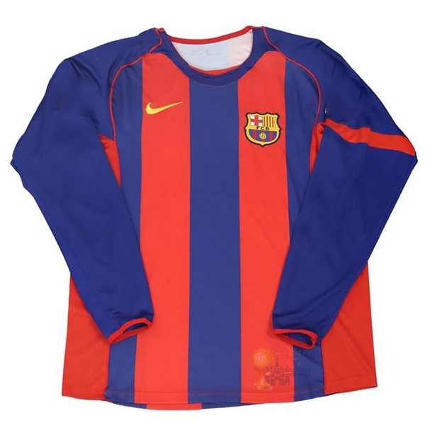 Calcio Maglie Home Manica lunga Barcellona Stile rétro 2004 2005 Blu Rosso