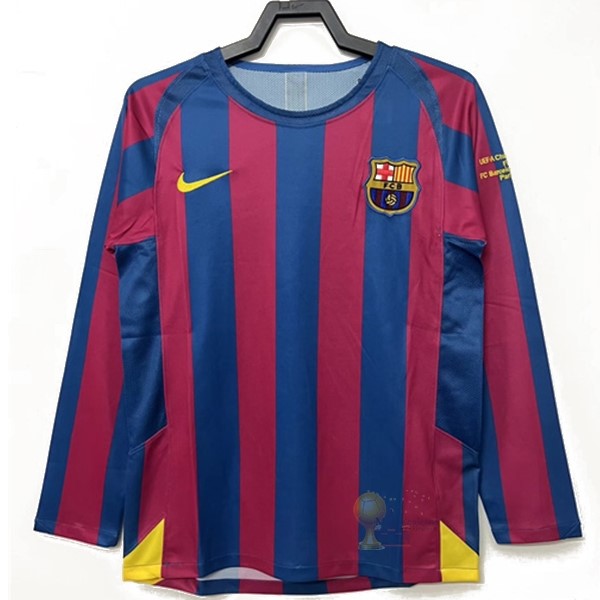 Calcio Maglie Home Manica lunga Barcellona Stile rétro 2005 2006 Blu Rosso