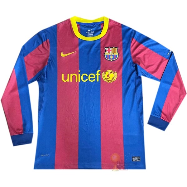 Calcio Maglie Home Manica lunga Barcellona Stile rétro 2010 2011 Blu Rosso