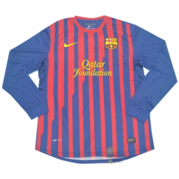 Calcio Maglie Home Manica lunga Barcellona Stile rétro 2011 2012 Blu Rosso
