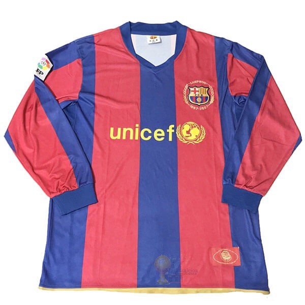 Calcio Maglie Manica lunga Barcellona 50th Blu Rosso
