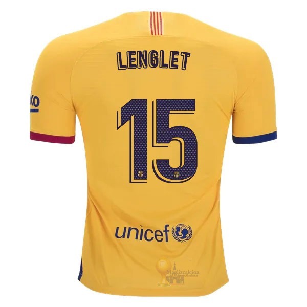 Calcio Maglie NO.15 Lenglet Away Maglia Barcellona 2019 2020 Giallo