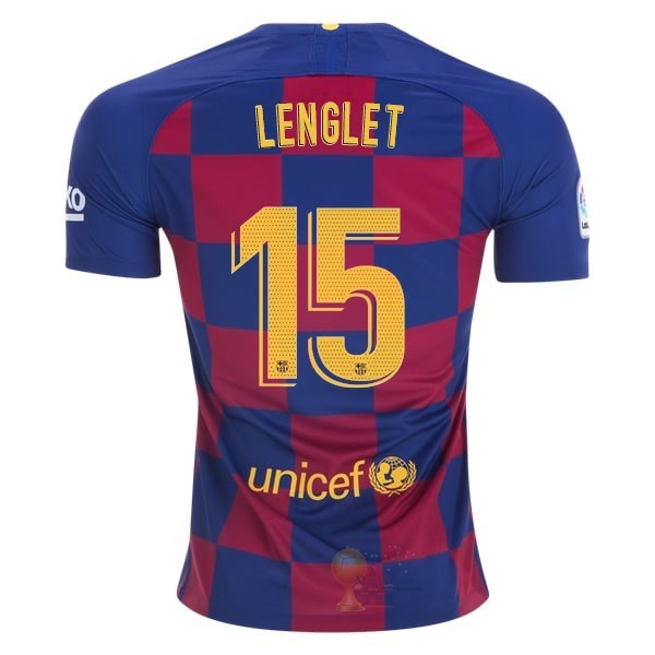 Calcio Maglie NO.15 Lenglet Home Maglia Barcellona 2019 2020 Blu Rosso