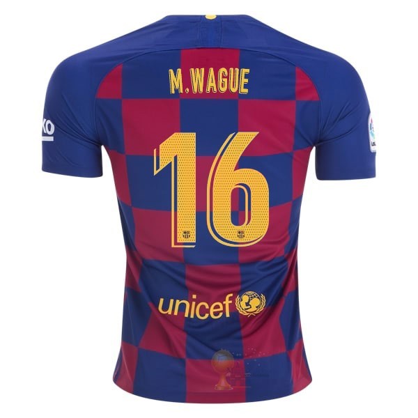 Calcio Maglie NO.16 Wague Home Maglia Barcellona 2019 2020 Giallo