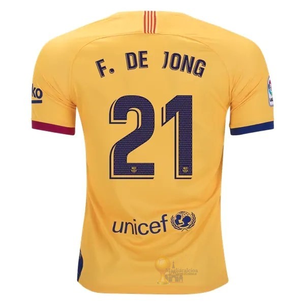 Calcio Maglie NO.21 De Jong Away Maglia Barcellona 2019 2020 Giallo