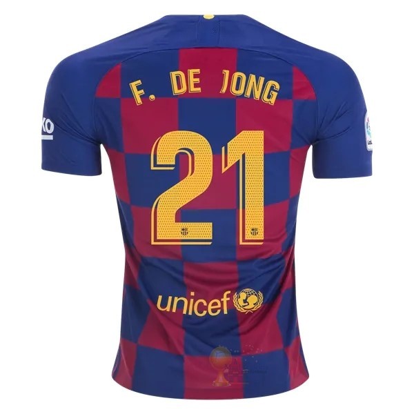 Calcio Maglie NO.21 De Jong Home Maglia Barcellona 2019 2020 Blu Rosso