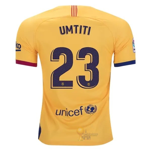 Calcio Maglie NO.23 Umtiti Away Maglia Barcellona 2019 2020 Giallo