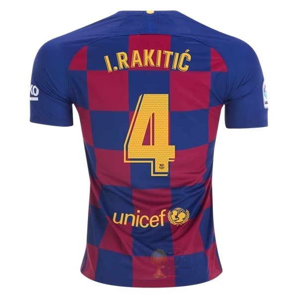 Calcio Maglie NO.4 I.Rakitic Home Maglia Barcellona 2019 2020 Blu Rosso
