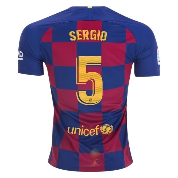 Calcio Maglie NO.5 Sergio Home Maglia Barcellona 2019 2020 Blu Rosso