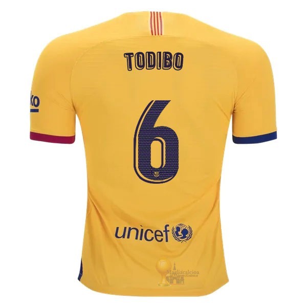 Calcio Maglie NO.6 Todibo Away Maglia Barcellona 2019 2020 Giallo