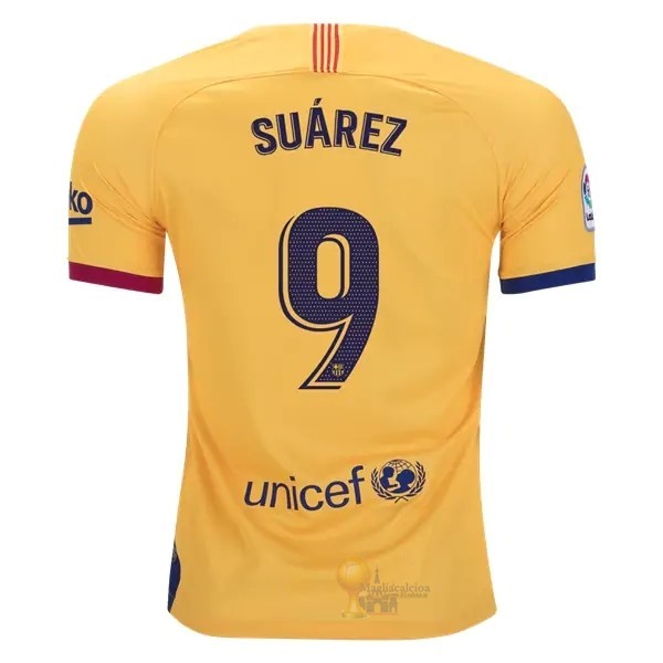 Calcio Maglie NO.9 Suarez Away Maglia Barcellona 2019 2020 Giallo