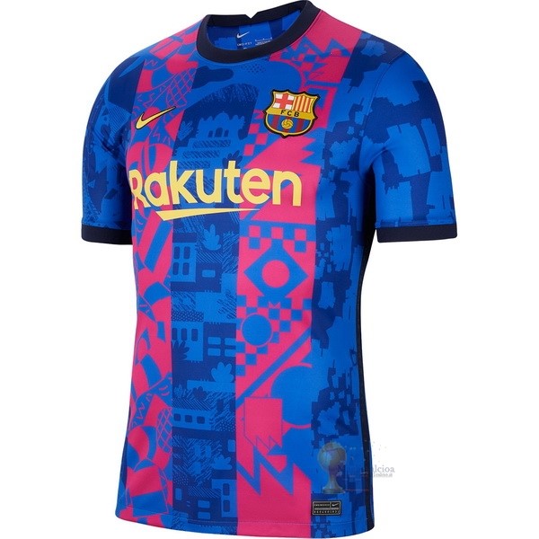 Calcio Maglie Terza Maglia Barcellona 2021 2022 Blu Rosa