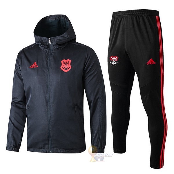 Calcio Maglie Set Completo Giacca a vento Flamengo 2019 2020 Nero Rosso