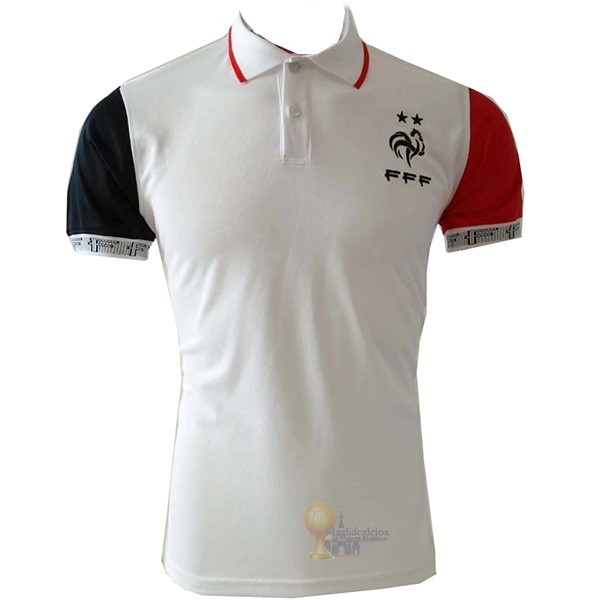 Calcio Maglie Polo Francia 2019 Bianco Rosso