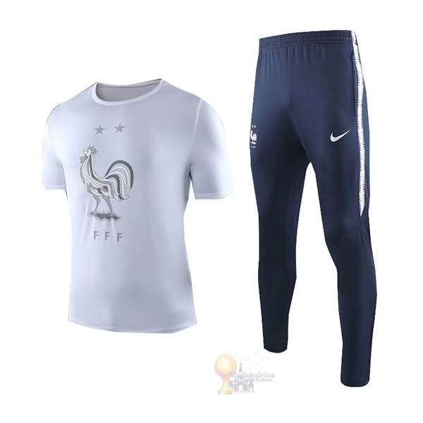 Calcio Maglie Formazione Set Completo Francia 2019 Bianco Blu