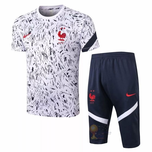 Calcio Maglie Formazione Set Completo Francia 2020 Bianco Blu