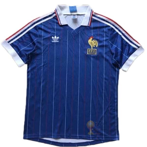Calcio Maglie Home Maglia Francia Stile rétro 1980 1982 Blu