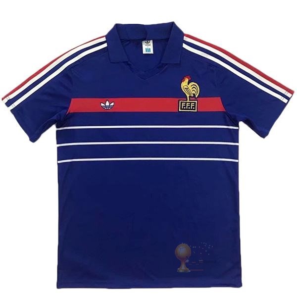 Calcio Maglie Home Maglia Francia Stile rétro 1983 1985 Blu