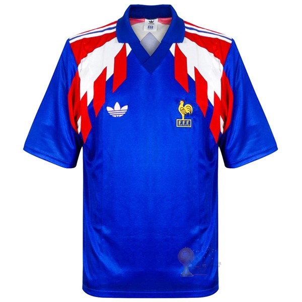 Calcio Maglie Home Maglia Francia Stile rétro 1988 1990 Blu