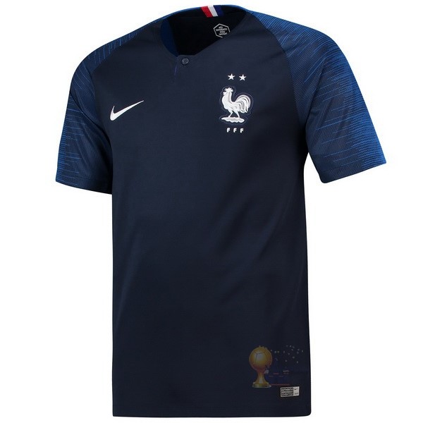 Calcio Maglie Home Maglia Francia Stile rétro 2018 Blu