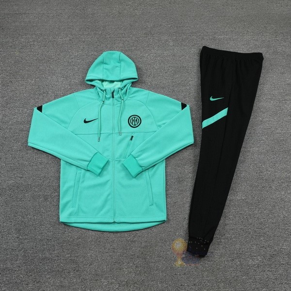 Calcio Maglie Felpa Cappuccio Inter Milán 2021 2022 II Verde Nero