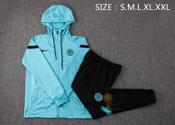 Calcio Maglie Felpa Cappuccio Inter Milán 2021 2022 I Verde Nero