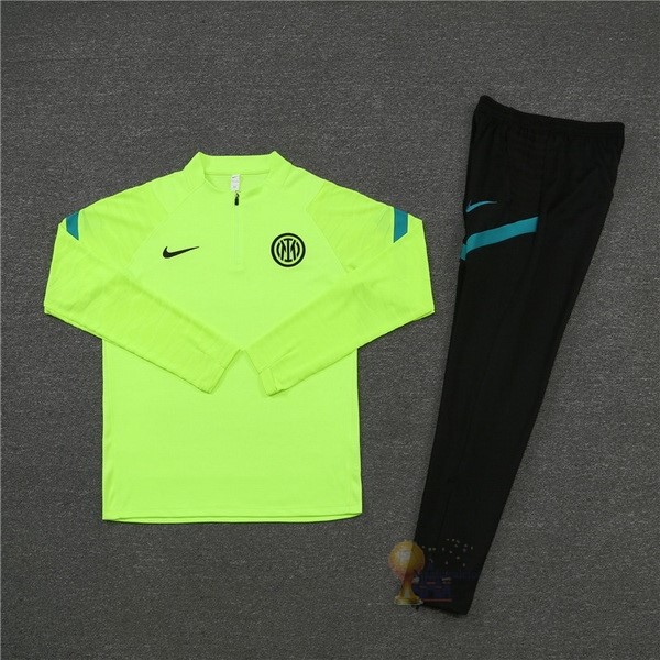 Calcio Maglie Giacca Inter Milán 2021 2022 Verde Fluorescente Nero