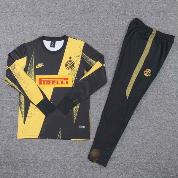 Calcio Maglie Tuta Presentazione Inter Milán 2019 2020 Nero Giallo