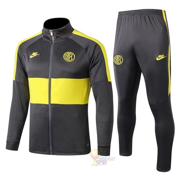 Calcio Maglie Tuta Presentazione Bambino Inter Milán 2019 2020 Grigio Giallo