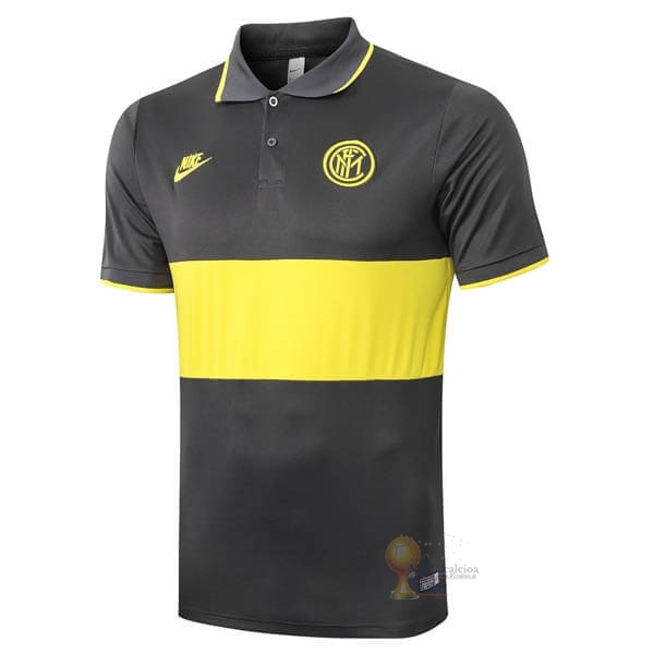 Calcio Maglie Polo Inter Milán 2019 2020 Giallo Grigio