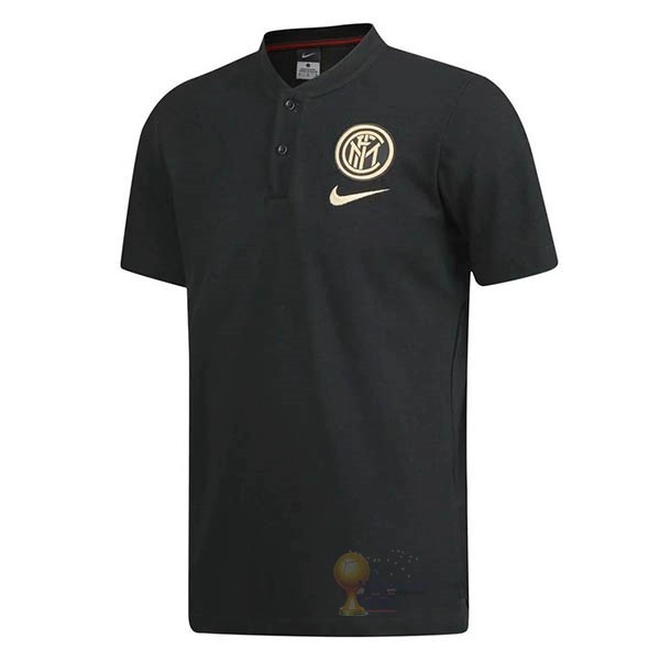 Calcio Maglie Polo Inter Milán 2019 2020 Nero Giallo