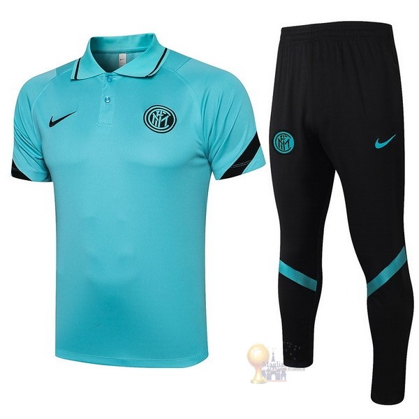 Calcio Maglie Set Completo Polo Inter Milán 2021 2022 Verde Nero