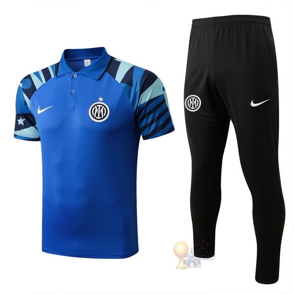 Calcio Maglie Set Completo Polo Inter Milán 2022 2023 Blu Nero